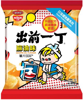 Nissin Koikeya Foods Demae Iccho Sesame Oil Flavour Potato Chips 25g