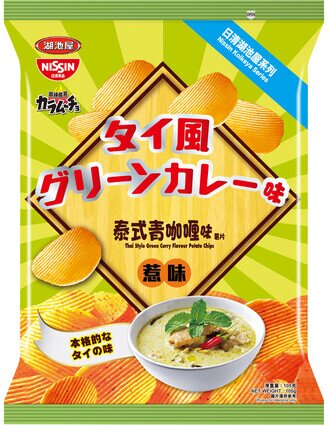 Nissin Koikeya Foods Karamucho Green Curry Flavour Potato Chips 105g